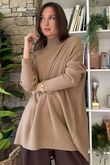 Charli Honeycomb Oversized Turtle Knit Camel